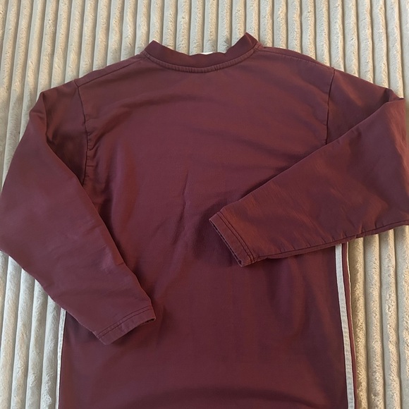 Adidas Red V-Neck 90’s Vintage Long Sleeve Thick Shirt - Picture 8 of 9